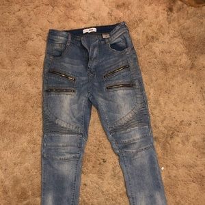 High Speed Skinny Moto Jeans - Medium Wash